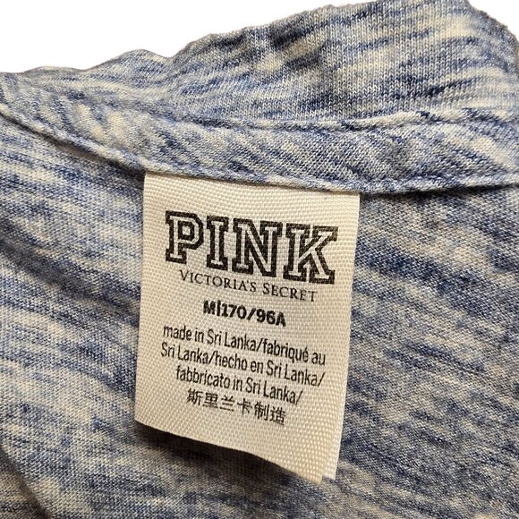 Pink Victoria Secret Heather Blue with Front and Back Graphics Size M EUC - Picture 3 of 6